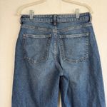 H&M  Wide Leg Crop Jeans Medium Wash Denim Womens 6 Petite Friendly Relaxed Fit Photo 5