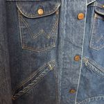 Wrangler Retro 1970s  Blue Denim Trucker Jean Jacket Western Cowboy Core USA sz L Photo 12