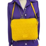 Michael Kors Yellow Neoprene Logo Embossed Adjustable Crossbody Shoulder Bag EUC Photo 9