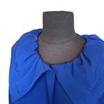 St. John  Rain Jacket Cowl Neck Shell Royal Blue Women's Size Large Photo 2
