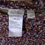 LOGO By Lori Goldstein LoGo Merlot Tunic with Blue and Gold Abstract Floral Print Photo 5