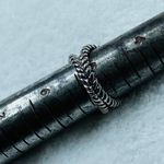 Silver Color Fashion Size 5 Ring Textured Band Shade of Yellowish Brown Center Photo 1