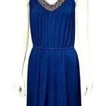 Apt. 9  Blue Sleeveless Decorative Beaded Neckline Dress XL Rayon Spandex  Stretch Photo 0