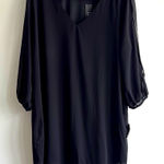 Lulus NWT  Shifting Dears Black Shear Long‎ Sleeve Dress Women's Size 1X Photo 0