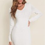 Venus ✨ Cable Knit Sweater Sz Medium Cream Dress✨ Photo 1