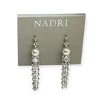 new Nadri ♕ Pearl Crystal Drop Bride Earrings ♕ Rhodium ♕ Wedding Bridal Jewelry Silver Photo 5