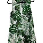Tahari 100% Linen Tropical Leaves Monstera Shift Dress Sleeveless Small Photo 0
