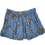 Altar'd State Floral High Waisted Shorts Small Blue Photo 1