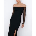 NWOT Marcella NYC Mesh Sleeves Long Evening Black Marian gown M Size M Photo 1