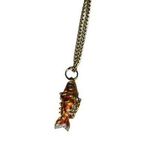 Enamel KOI Gold Fish Moveable Articulated Pendant Charm Cloisonné Orange Photo 0