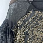 Venus Bronze Sequin Velvet Tiered Ruffle Sleeve Mesh Dark Fairy Whimsigoth Dress Photo 4