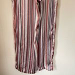 Soulmates satin striped pants elastic waist belted pink grey women’s size M Photo 6