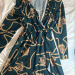 Elegant Green and Gold Dress Size 16 Photo 0