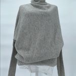 ALLSAINTS  Ridley Gray Wool Cashmere Ribbed Turtleneck Sweater Small Photo 2