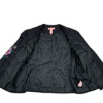 Bandolino  Floral Tapestry Black Bolero Open Front Cotton Blazer Size 12 Photo 3