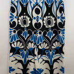 ZARA Blue Black White Graphic Floral Wide Leg Trousers Women’s XL High Rise Photo 0