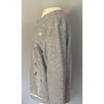 Croft & Barrow  Cardigan Sz PL Full Zip Gray Cardinals Birds Holiday Winter Snow Photo 8