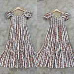 o.p.t Women’s Daphne Square Neck Smocked Maxi Dress Tiered Multicolor Floral M White Size M Photo 2