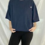 Champion Logo Navy Blue Tee Shirt Photo 0