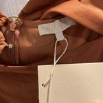 Meshki (NWT) Harriet Satin Midi High Split Dress, Biscuit, Size L Photo 6