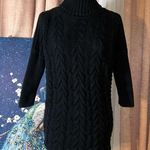 EXPRESS Size XS Charcoal CableKnit Turtleneck 3/4 Sleeve Sweater Photo 0
