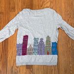 Talbots City Scene Lightweight 3/4 Sleeve Sweater grey size small Photo 2