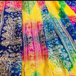 NWT Rainbow multicolor embroidered and sequin sari Red Photo 1