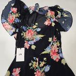 LPA Button Up Midi Dress in Midnight Roses XXS Photo 11