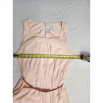 Elle Dress Womens Small Coral Pink Fit & Flare Sleeveless Dotted Belted (A24) Photo 6