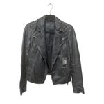 ALLSAINTS Vintage Cargo Leather Biker Jacket‎ Size 0 Gray Photo 8