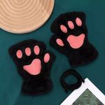 🆕Black Fingerless Cat Paw Gloves Photo 8