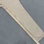 Free People  Frankie High Waist Skinny Pants Tan White Stripe Button Front 4 Photo 11