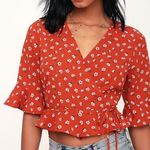 Lulus red wrap top Photo 0