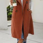 SheIn Solid double breasted waterfall collar Trench Dress S Photo 1