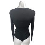 Abercrombie & Fitch Black Rib Knit V-neck Long Sleeve Sweater Bodysuit Top Sz S Photo 1