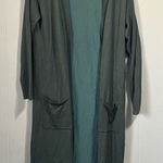 Magaschoni  Teal Long Length Duster Open Front Cardigan Sweater Medium Photo 0