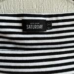 Kate Spade  Saturday Boat Neck Striped Short Sleeve T Shirt Black White Size M Photo 2