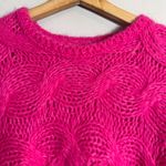 Farm Rio Maxi Cable Knit Sweater Pullover Women's Medium Pink Chunky Comfy NWOT Photo 9