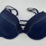 Laura Ashley  Size 36C Bra Underwire Blue Lace Lightly Lined Lightweight Molded Photo 1