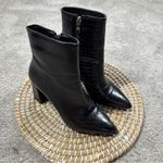 Billini Women’s Alden Boots Booties Block Heels Zip Side Party in Black Croco 7 Photo 1