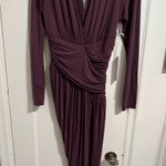 Young Fabulous and Broke GENESIS Long Sleeve Side Slit Maxi DRESS in Jam Purple S Photo 4