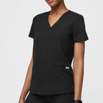 FIGS Black  Women’s Casma Three-Pocket Scrub Top Photo 0