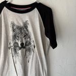 Native‎ Fashion & Company Shirt Large Gray Black Wolf Graphic Tribal Native Photo 1