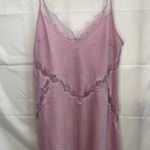 Victoria's Secret Vintage women's pink fringe lace textured chemise slip dress L Photo 0