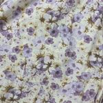 H&M  Floral Cotton Button-Up Midi Shirt Dress Size S Purple‎ Cream Photo 2