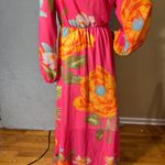 Womens Maxi Dress‎ XXL Bright Pink Floral Tropical Print Long Photo 7