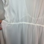 Belle Nuit Intimates Tie Waist Sheer Robe Ivory Beaded Embroidered Bridal Medium White Photo 12