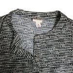 Merona Medium Women Black Casual Sheath Black White Button Up Dress Photo 6