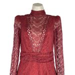 Saylor Celia Puff Shoulder Lace Mini Dress Russet Orange Size XS Photo 5