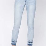 Judy Blue  5/27 full size tie-dye raw hem mid rise skinny jeans lightwash  casual Photo 6